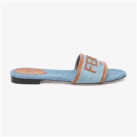 fendi slides on sale|fendi denim slides.